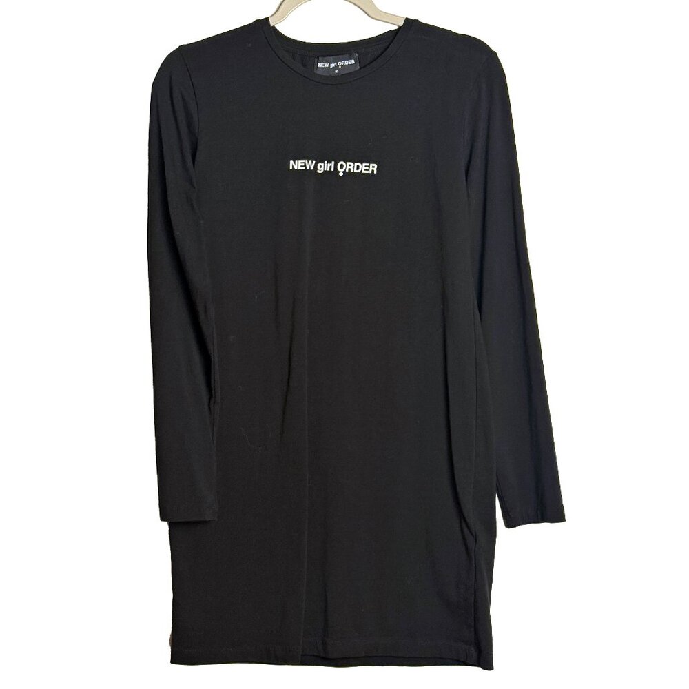 New Girl Order Black Long Sleeve Mini Dress Size 12 US